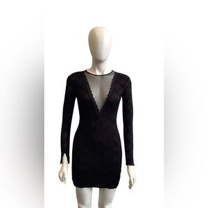 Kimchi Blue Women's Size XS Long Sleeve Mini Bodycon Dress Black